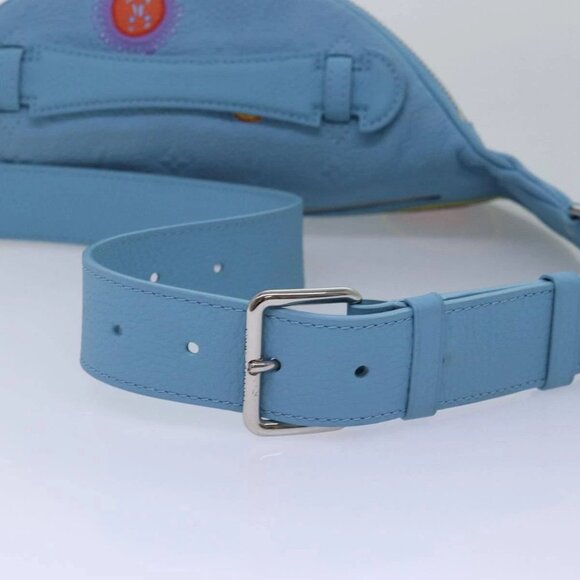 LOUIS VUITTON Taurillon Monogram Maxi Bum Bag bag Light Blue M21715 Auth 76433A - Picture 8 of 16